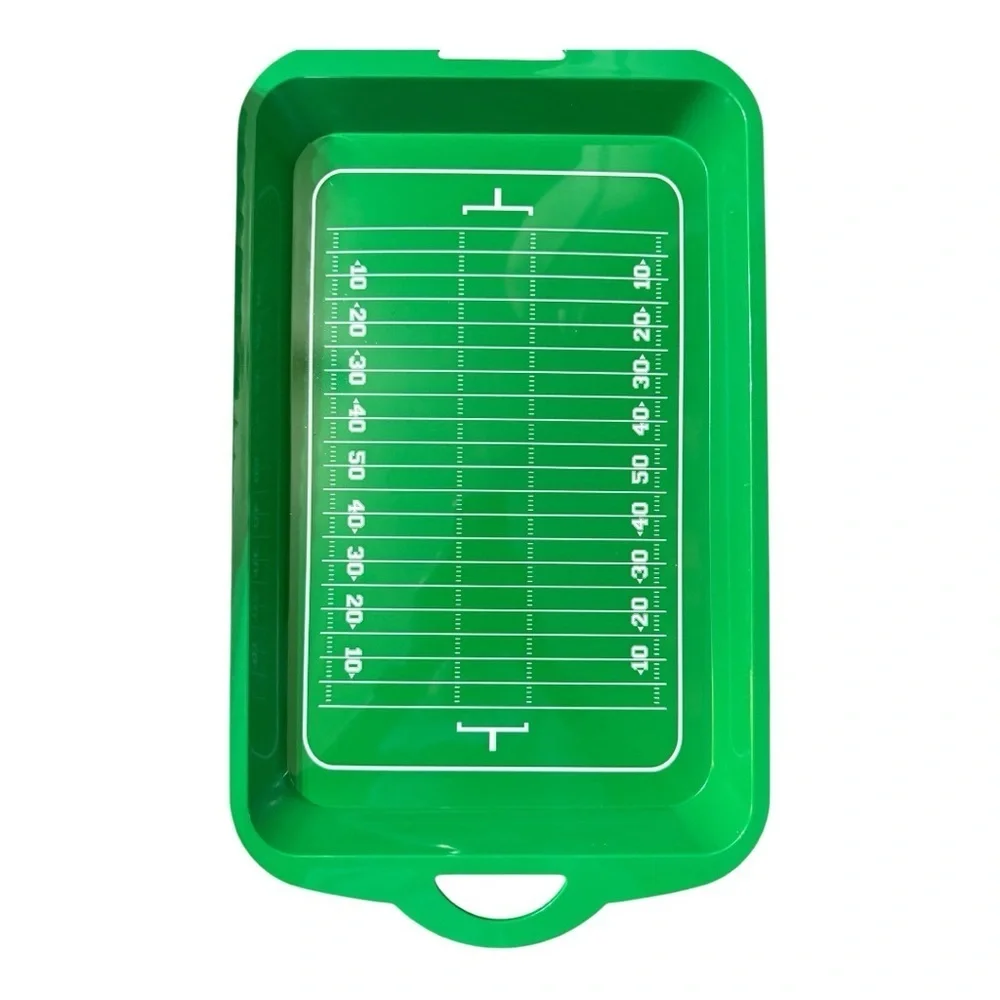 Football Game Day Party Set – 2 Green Field Trays & 12 “Game Day” Cups